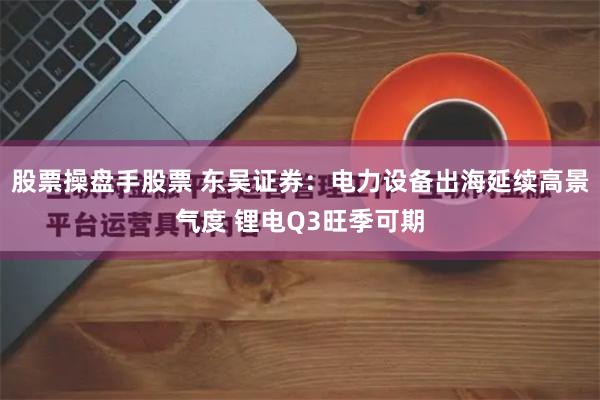 股票操盘手股票 东吴证券：电力设备出海延续高景气度 锂电Q3旺季可期