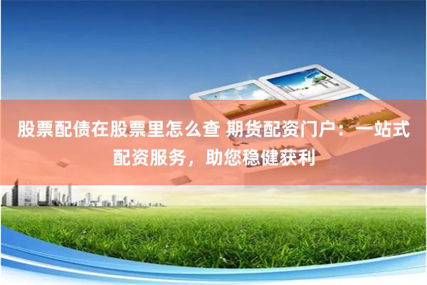 股票配债在股票里怎么查 期货配资门户：一站式配资服务，助您稳